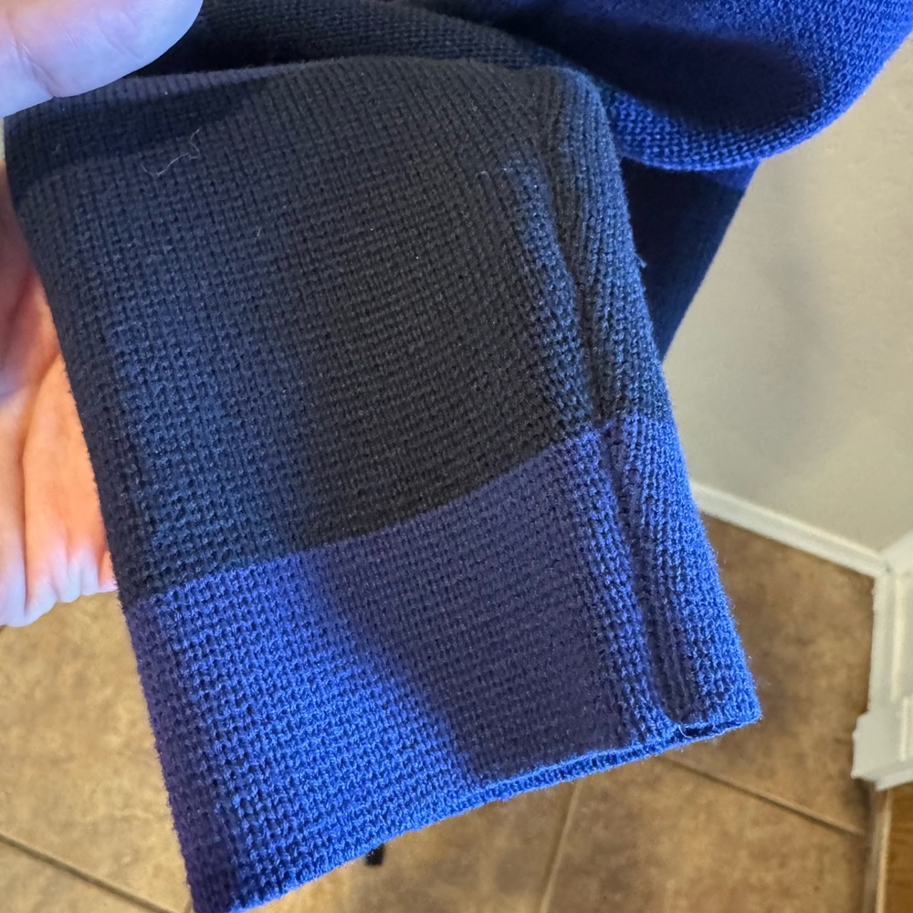 J. Crew Blue and Black Ribbed Turtleneck Sweater Dress - Picture 5 of 6